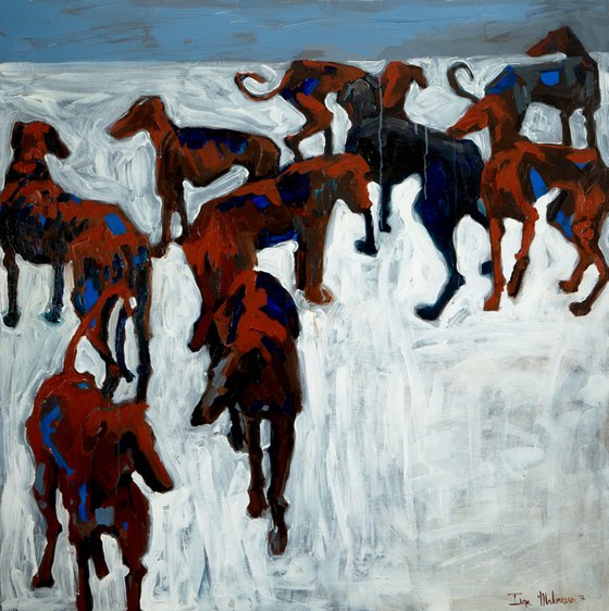 Crowded (140x140cm/55x55in)