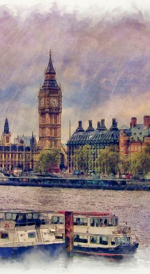Botes Londres/XL large original artwork by Javier Diaz