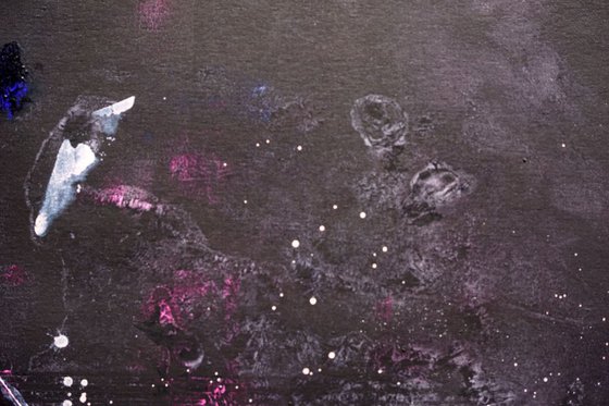 Pink Night watercolor on canvas -20x16in;40x50cm