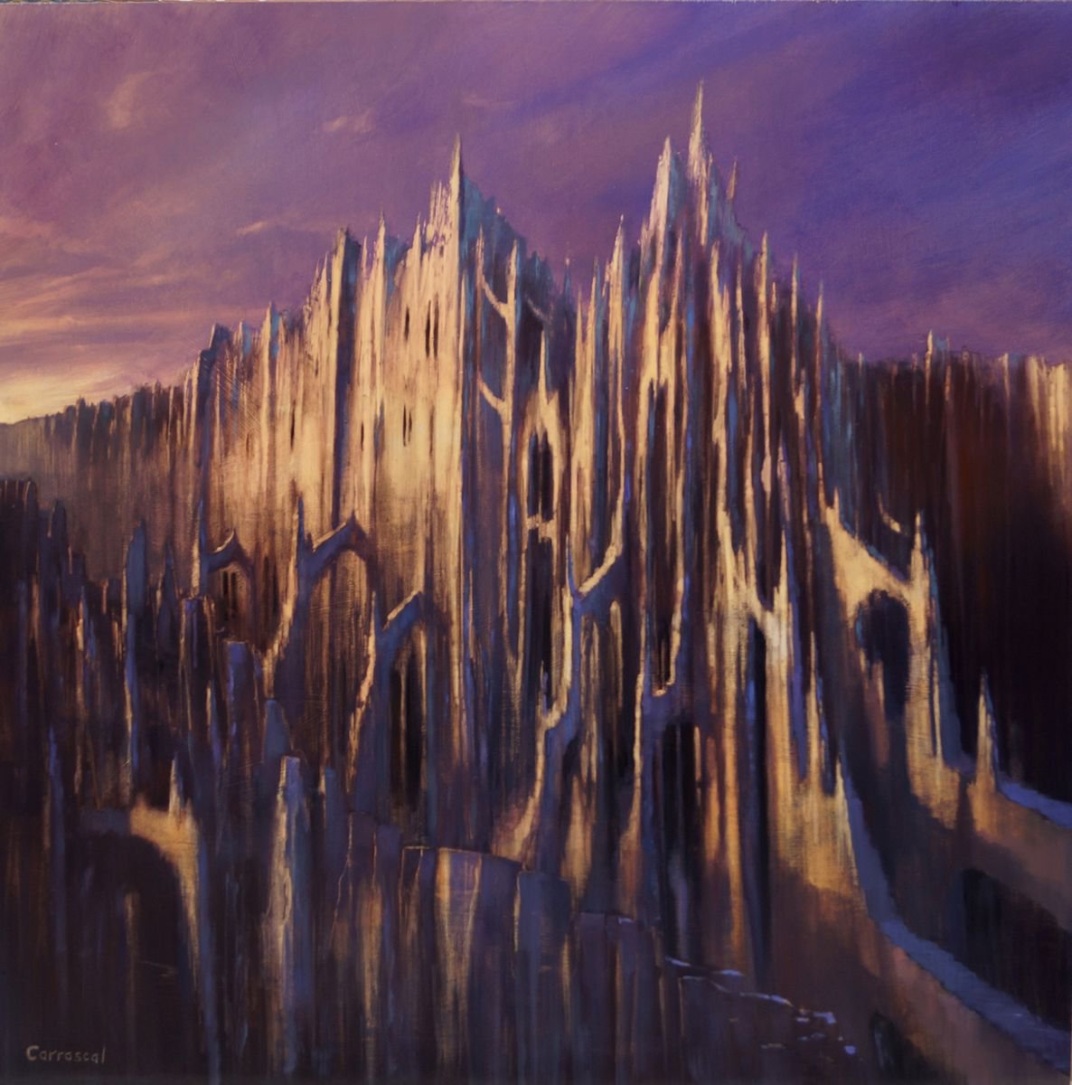GOTHIC NATURE. Large painting 110x110cm by Rafael Carrascal