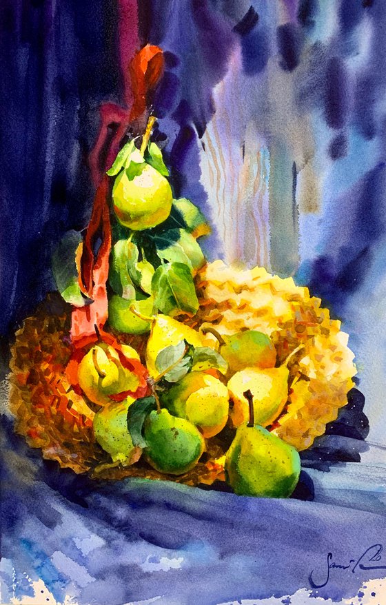 Still life with pears