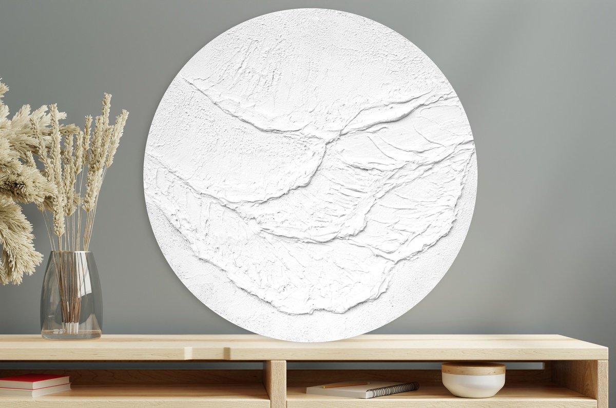 Organic Abstract Painting By Milena Gaytandzhieva, 20 X 20", White Waves 2, Original Artwork