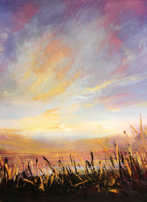 Golden Hours   - Large original landscape by Cecilia Frigati