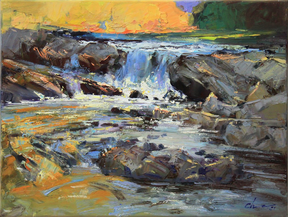 River Light By Serhii Cherniakovskyi, 24 X 18, Artwork For Sale On Artfinder