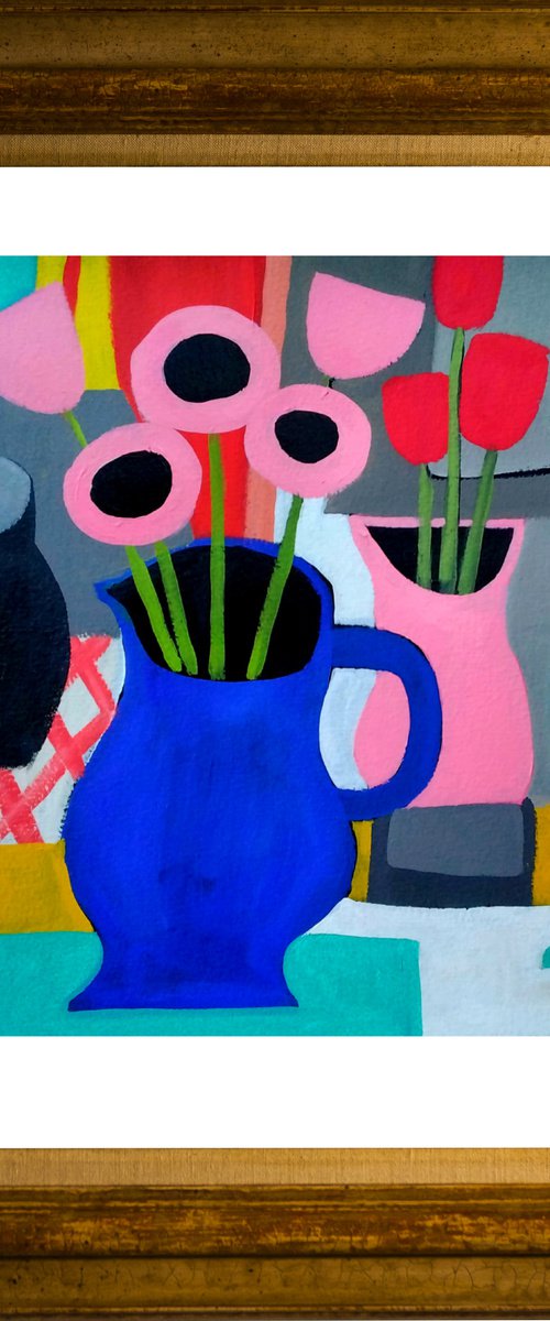 Still Life with a Blue Vase by Jan Rippingham
