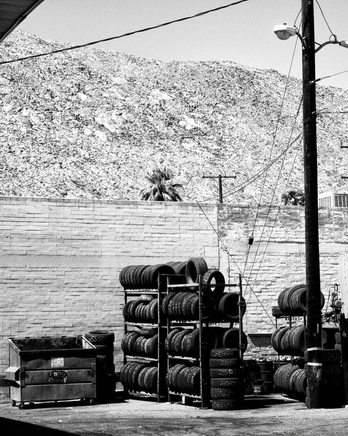 IN THE LINES OF TIRES Palm Springs CA by William Dey