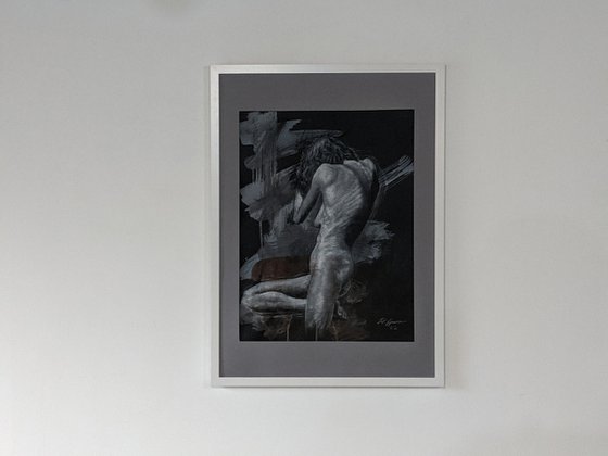 White On Black Nude Study