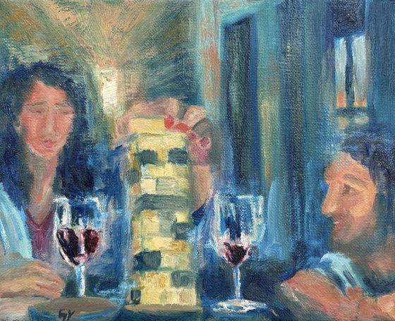 Happy Hour - Jenga with wine