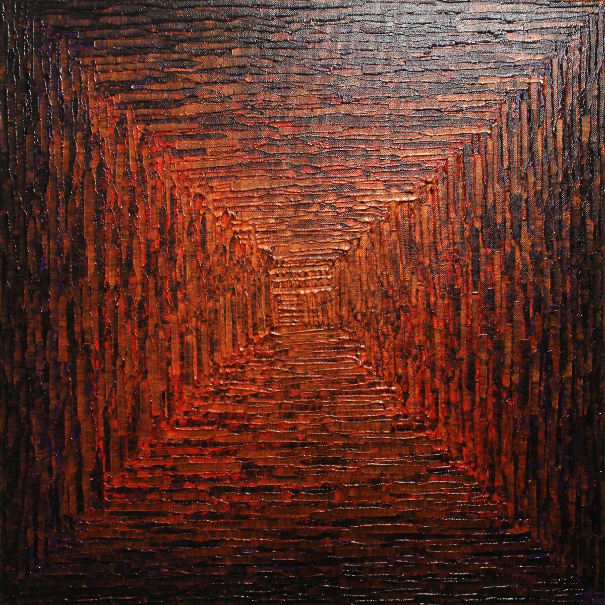 Abstract Acrylic Painting By Jonathan Pradillon, 20 X 20, I. O. R. P. Square Gradient, Original Artwork