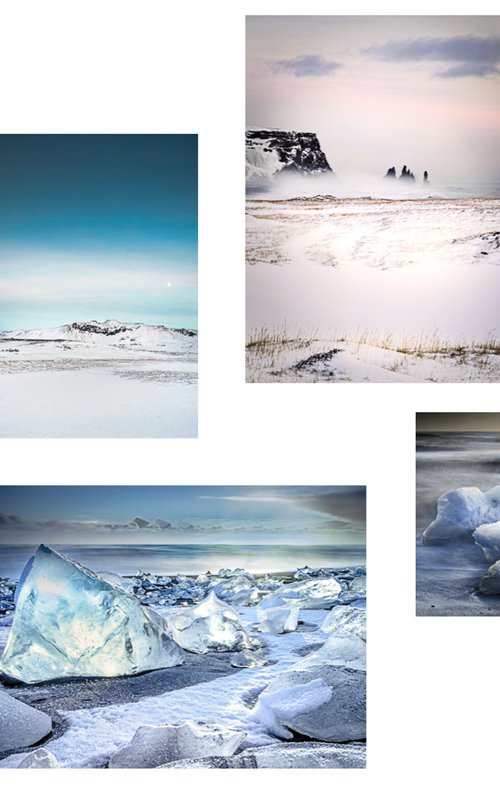 Icelandia - Gallery Wall Set of Prints with Deckle Edge Paper by Lynne Douglas