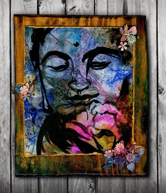 Buddha Love 31 - Mixed media art by Kathy Morton Stanion