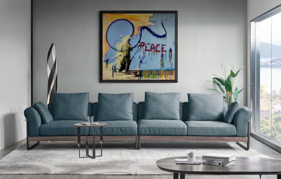 Big bright painting - "PEACE" - Pop art - Urban - Expressionism - 2022