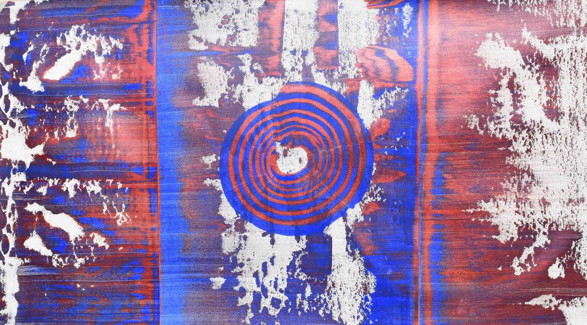 Abstract Acrylic Painting By Sumit Mehndiratta, 61 X 31", Composition No. 221, Original Artwork