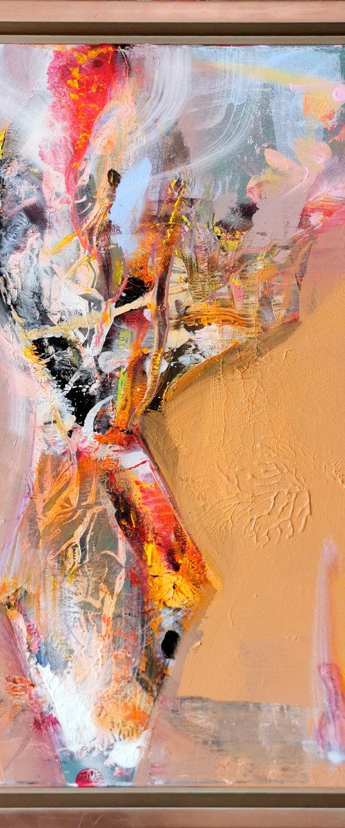 Framed melacholic abstract autumn colors still life by O KLOSKA by Kloska Ovidiu