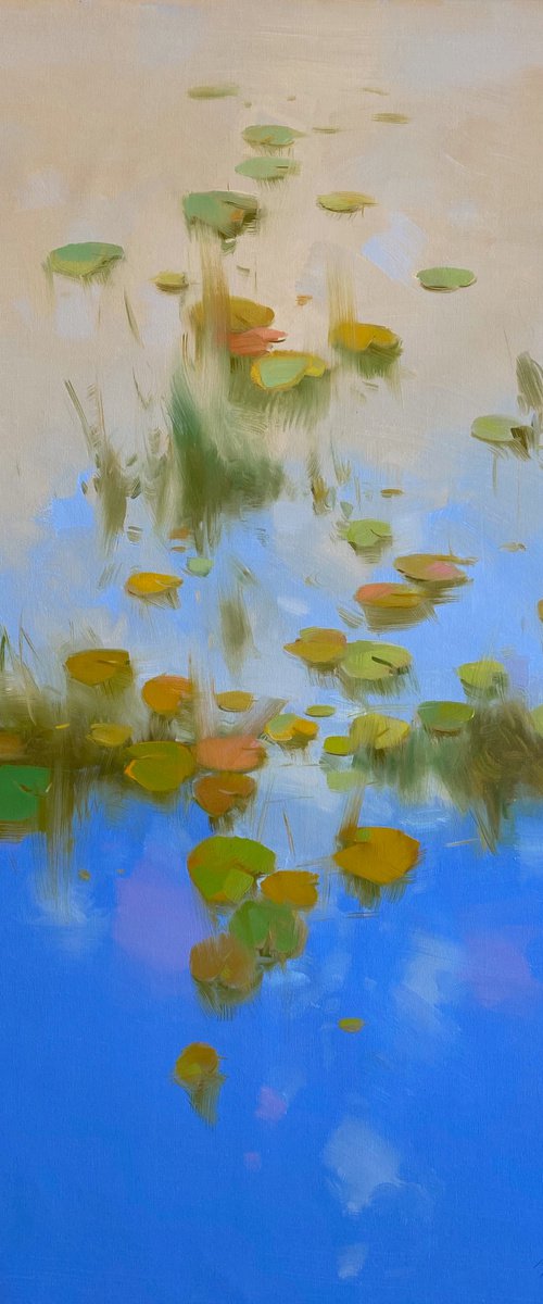 Waterlilies, Original oil painting, Handmade artwork, One of a kind by Vahe Yeremyan