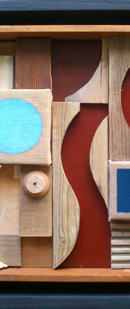 Electric blue circle (relief construction) by Liam Hennessy