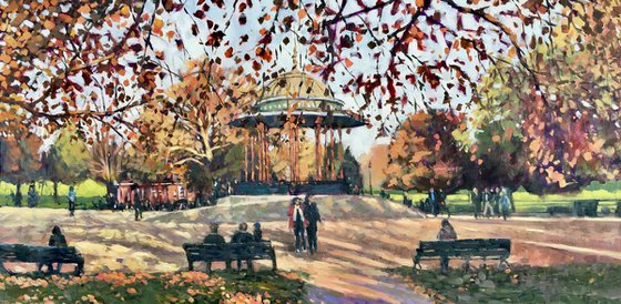 Clapham Common autumn at the bandstand - London