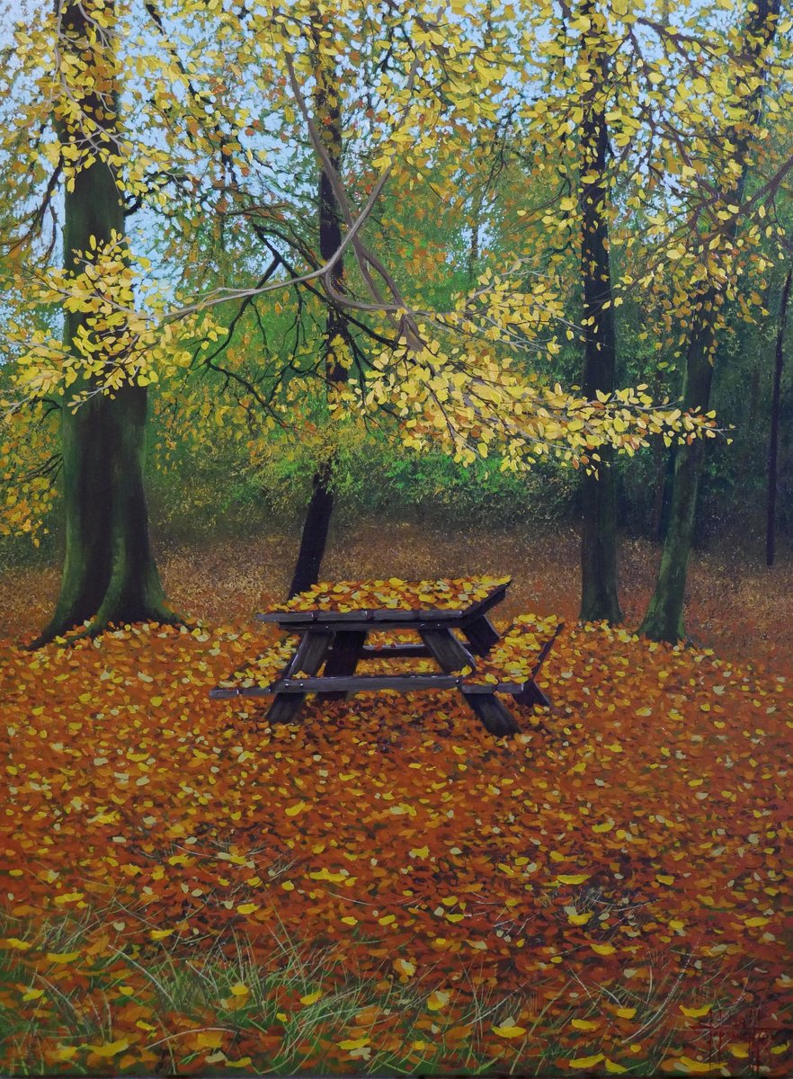 Photorealistic Landscape Oil Painting By Eugene Gorbachenko, 24 X 31, A Cozy Place, Original Artwork