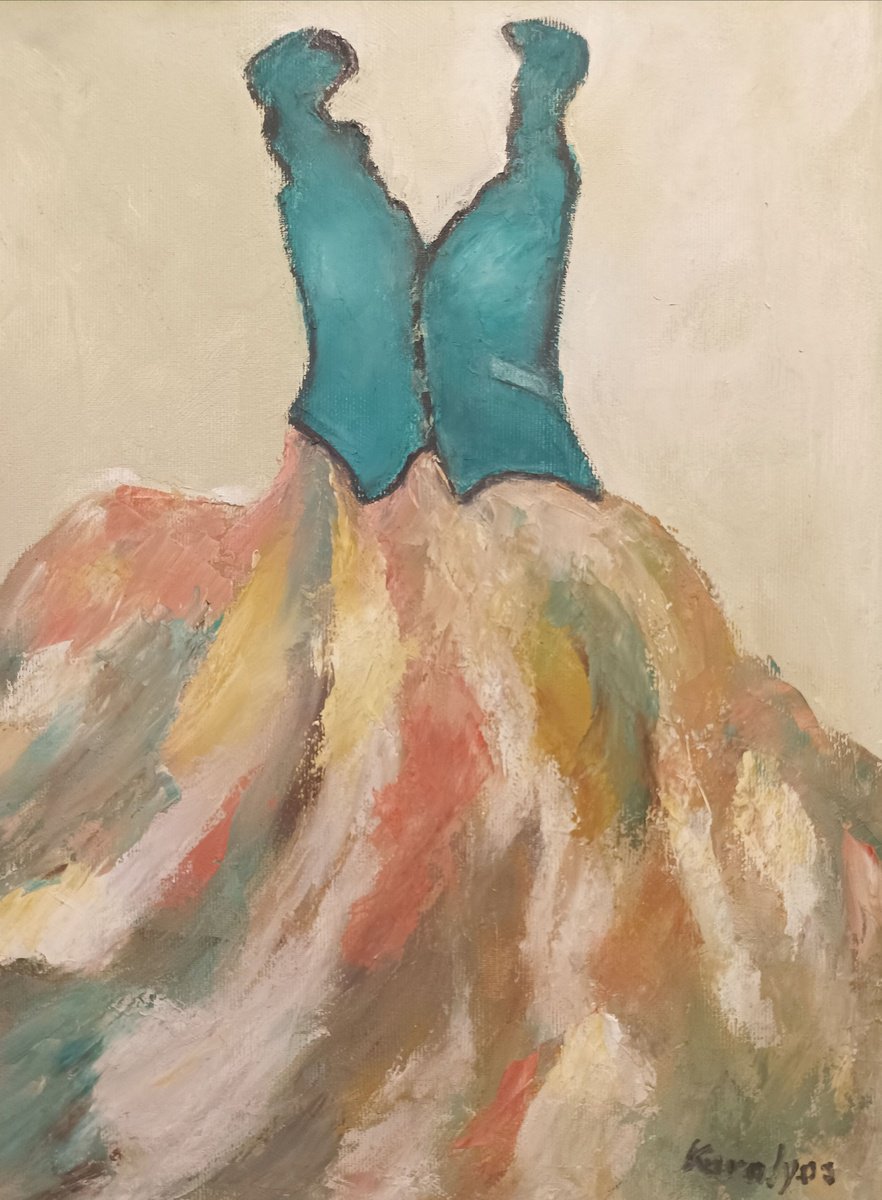 Impressionistic Still Life Oil Painting By Maria Karalyos, 12 X 16", Dress For Party, Original Artwork