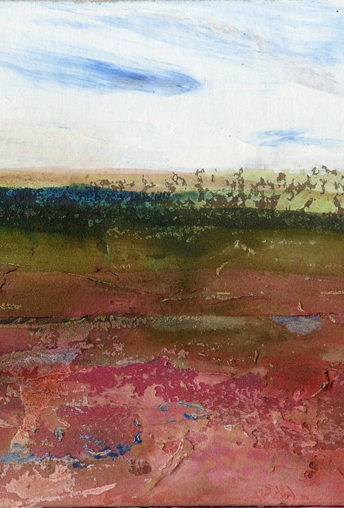 Dream Land 61 - Small Textural Landscape painting by Kathy Morton Stanion by Kathy Morton Stanion