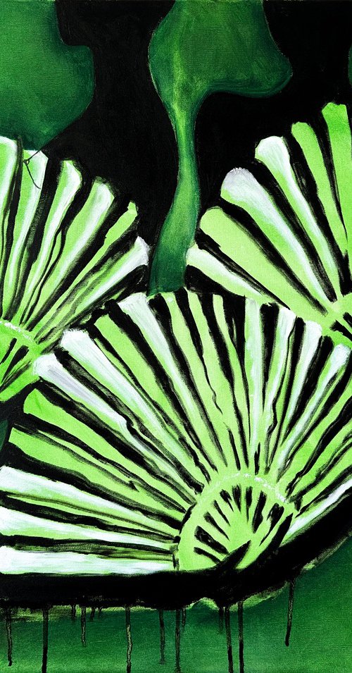 Hidden Silhouettes Behind Fans by Kristina Mallen