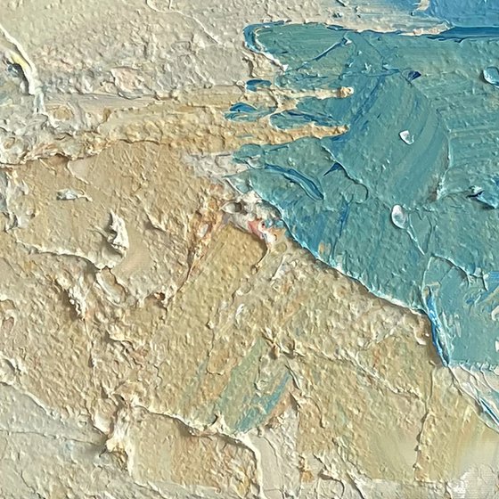 Impressionist Beach Oil Painting On Canvas