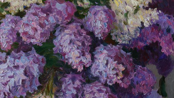 The Bouquet of Aromatic Lilacs - Lilacs painting