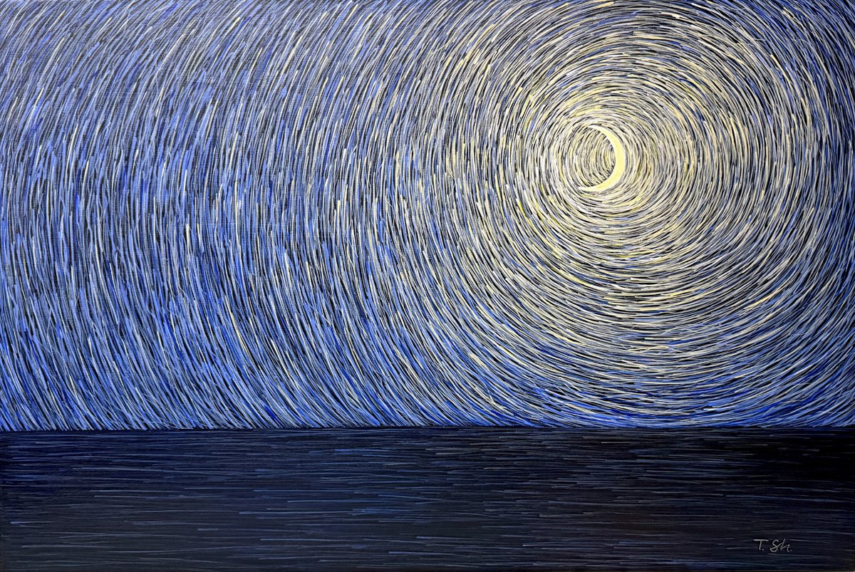 Impressionistic Landscape Acrylic Painting By Tina Shyfruk, 24 X 16", Silence, Original Artwork