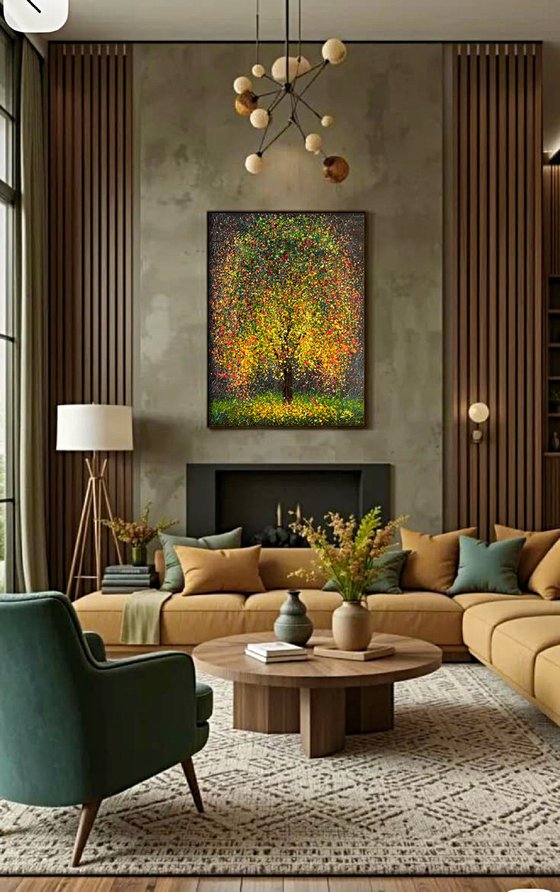 Golden Mosaic - Ready to Hang