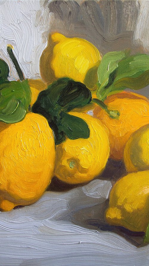 Still life with lemons by Elina Arbidane
