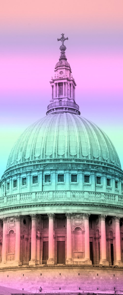 St Pauls Cathedral : Colourful NO 2 1/20 8" X 12" by Laura Fitzpatrick
