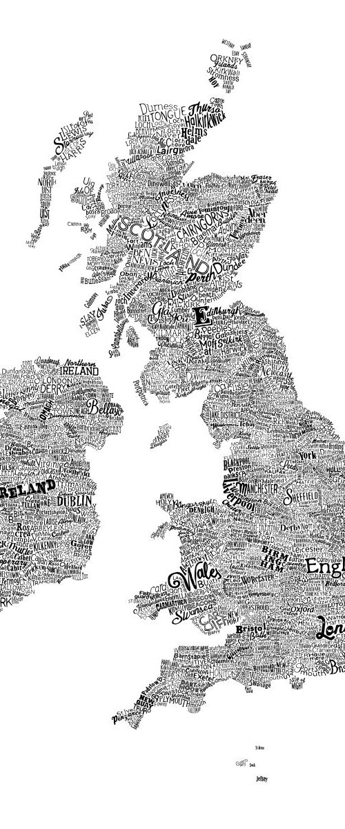 Great British Type Map (A2) by Dex