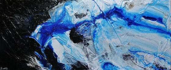 Nomadic Blue 240cm x 100cm Huge Texture Abstract Art