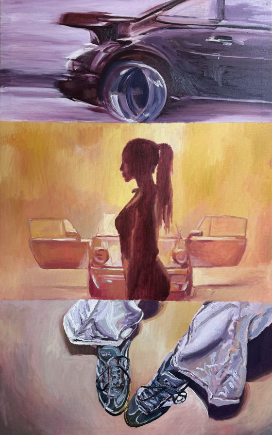 BEFORE IT HAPPENS 911 OIL ON CANVAS 160x100cm