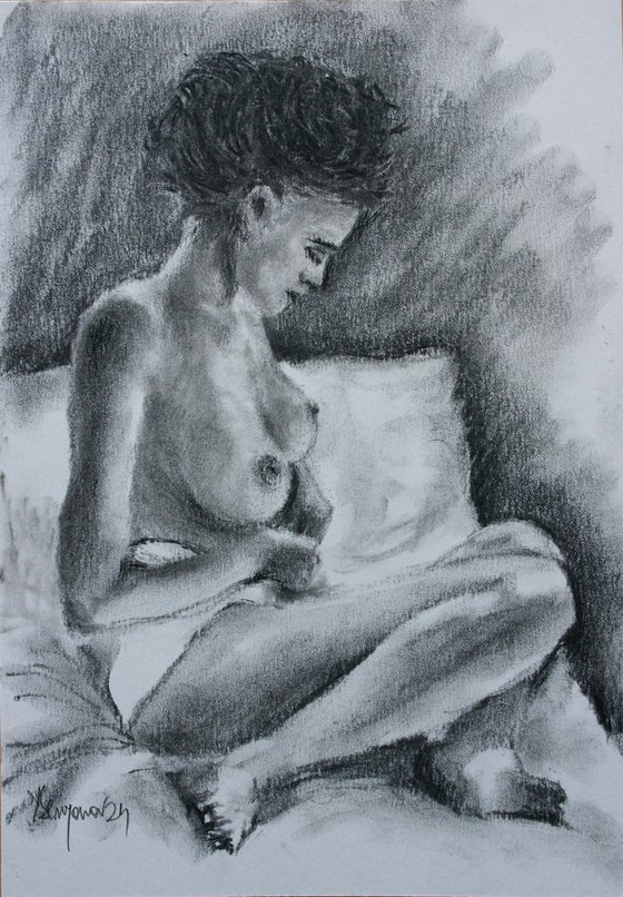 Female Figure 32 Charcoal Sketch