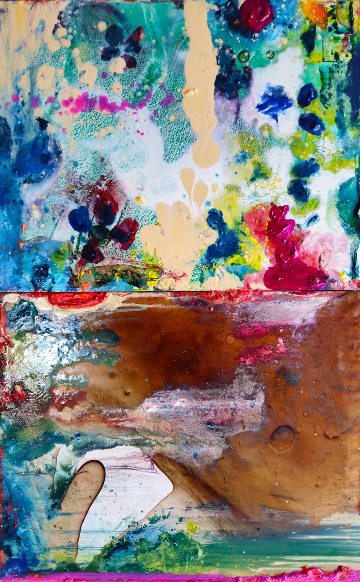 Expressive Landscape Oil Painting By Shelton Walsmith, 10 X 16", The Beach Buoys; Heaven Weights, Original Artwork