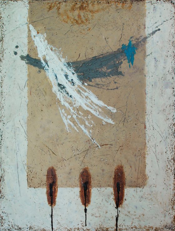 "Angel's Feather". Encaustic.