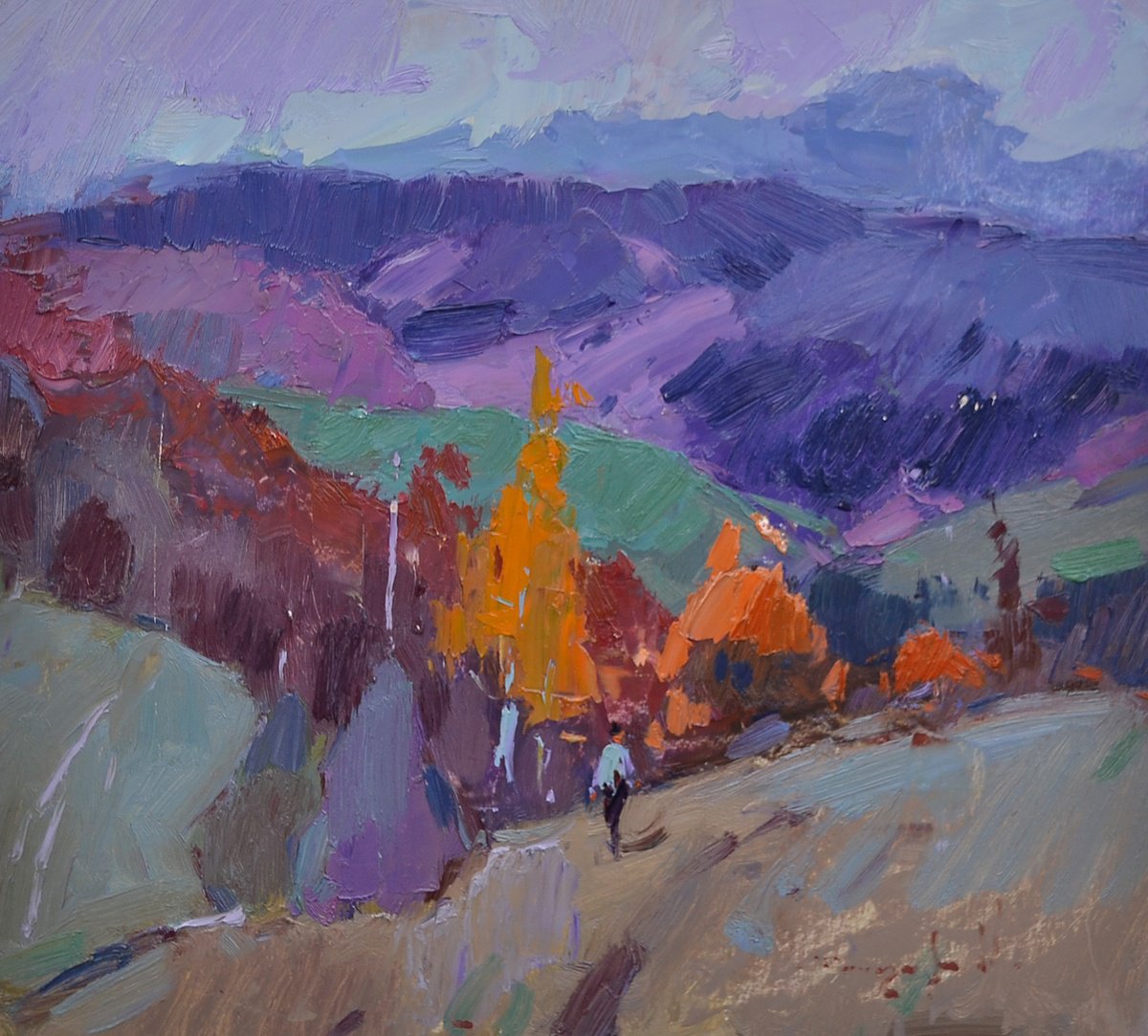 Impressionistic Landscape Oil Painting By Alexander Shandor, 18 X 16, It