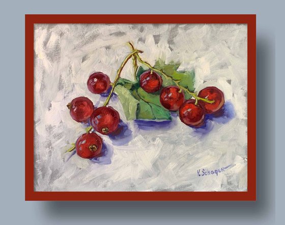 Red currant, berries still life