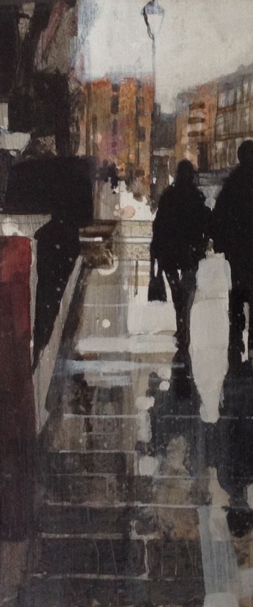 Couple walking in the rain, Chelsea. by Julian Sutherland-Beatson