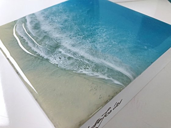White Sand Beach #18 Seascape Painting Gift idea