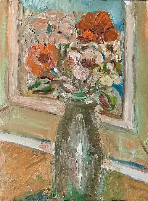 Still life with flowers by Angus  MacDonald