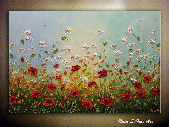 Original Large Painting 92 x 61cm - "In the World of Flowers"