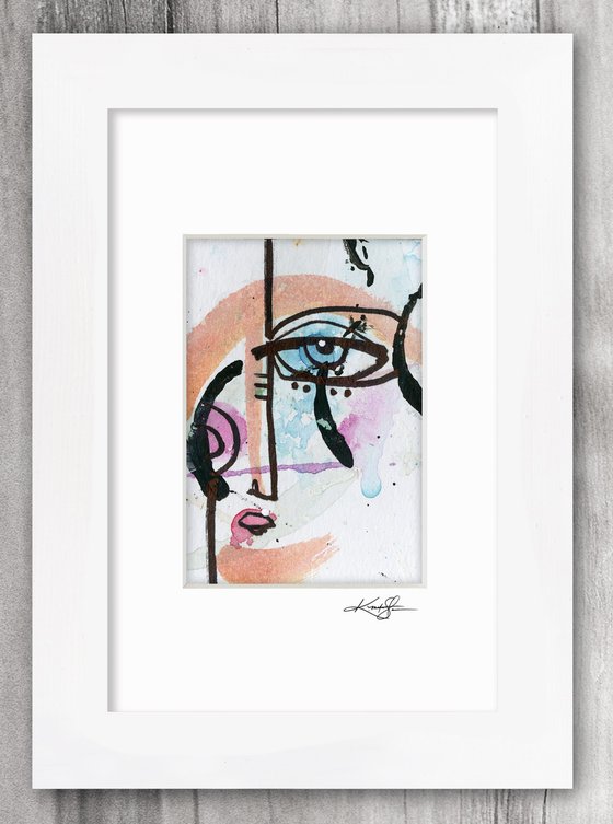 Little Funky Face 11 - Abstract Painting by Kathy Morton Stanion