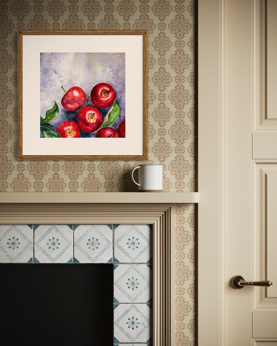 Red Apples on Cement