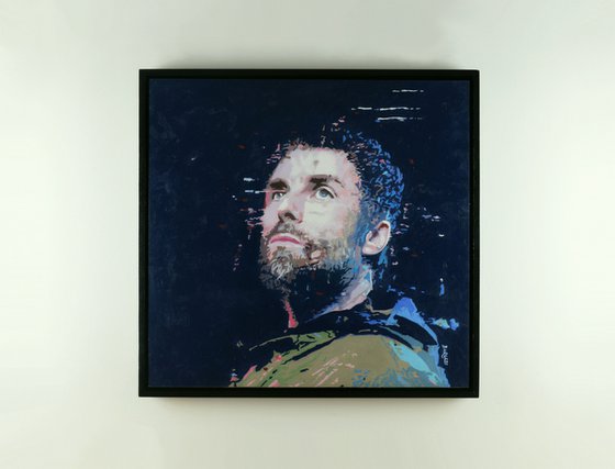 As You Were - Liam Gallagher large framed oil painting 24" x 23"