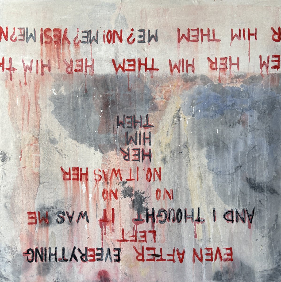 Abstract Painting By Gela Mikava, 47 X 47, Erased Before Speaking, Original Artwork