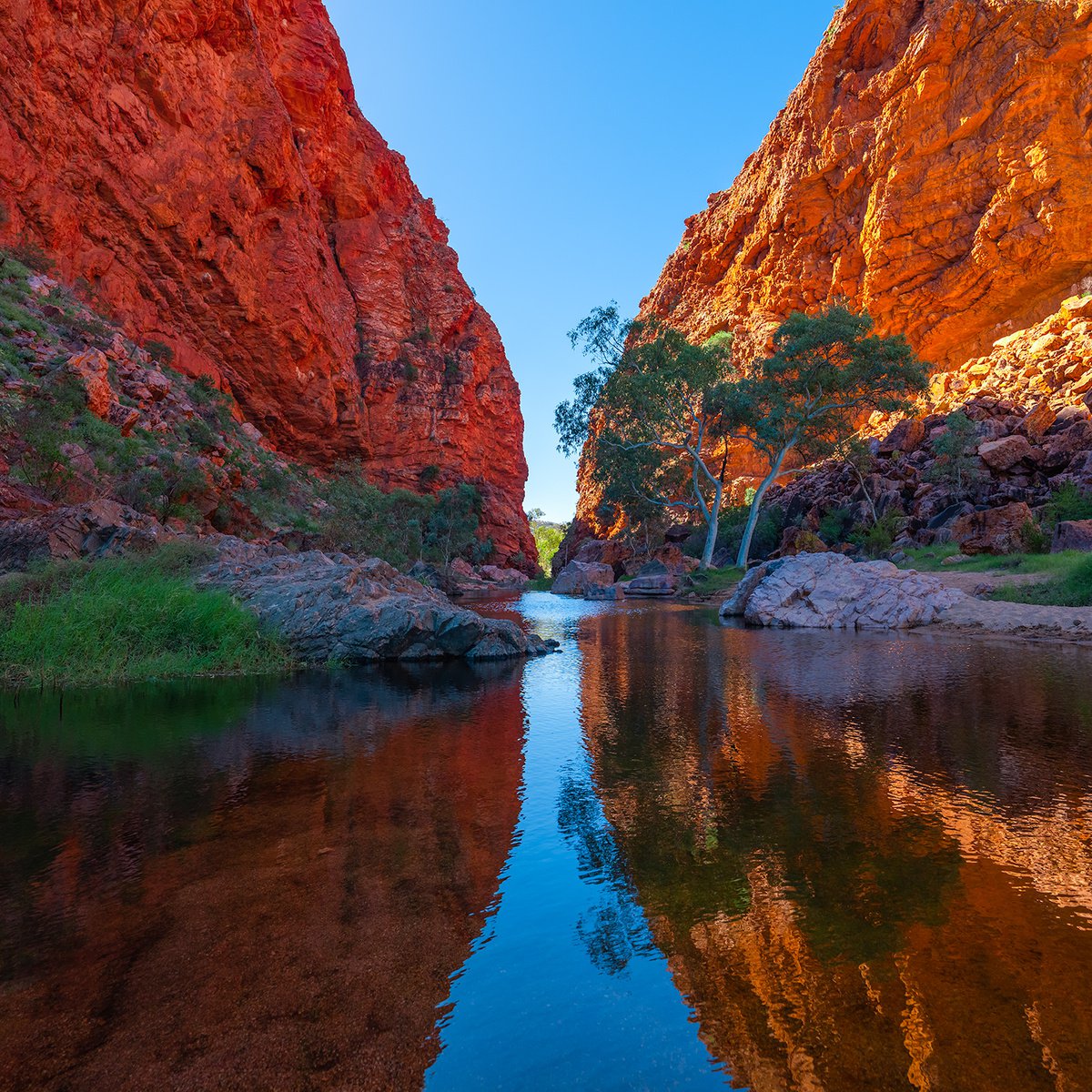 Photorealistic Landscape Photograph By Nick Psomiadis, 35 X 35", Simpsons Gap, Original Artwork
