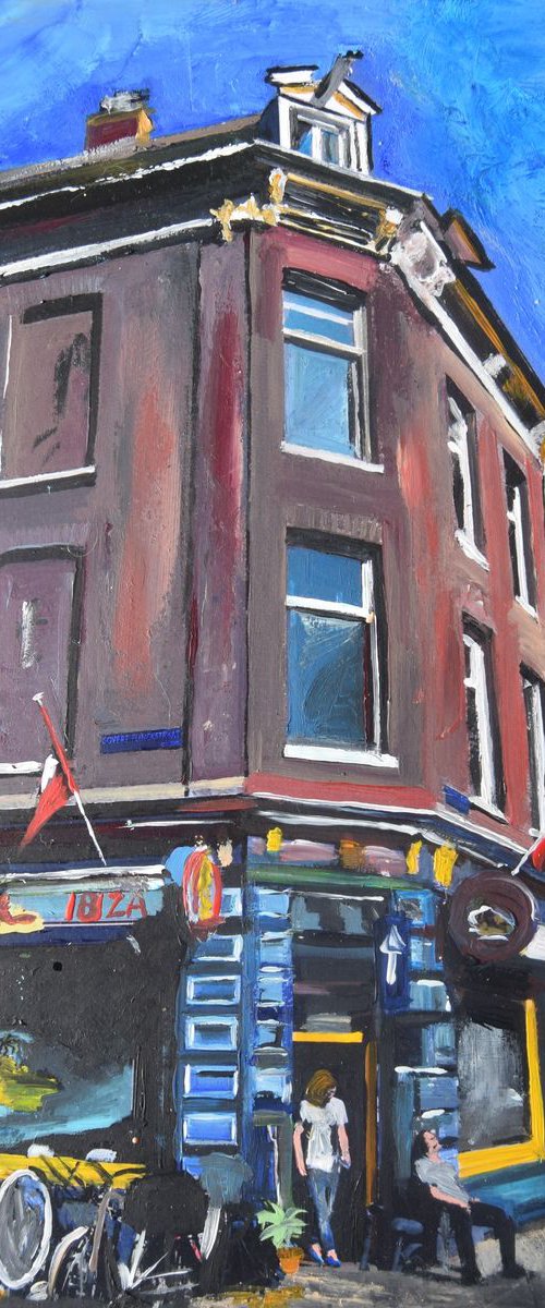 Amsterdam, The Blue Coffee Shop in Summer by Andrew  Reid Wildman