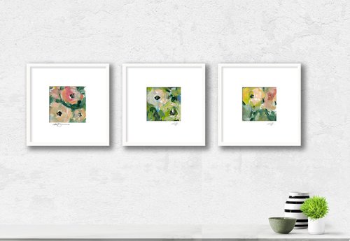 Oh The Joy Of Flowers Collection 1 - 3 Floral Paintings by Kathy Morton Stanion